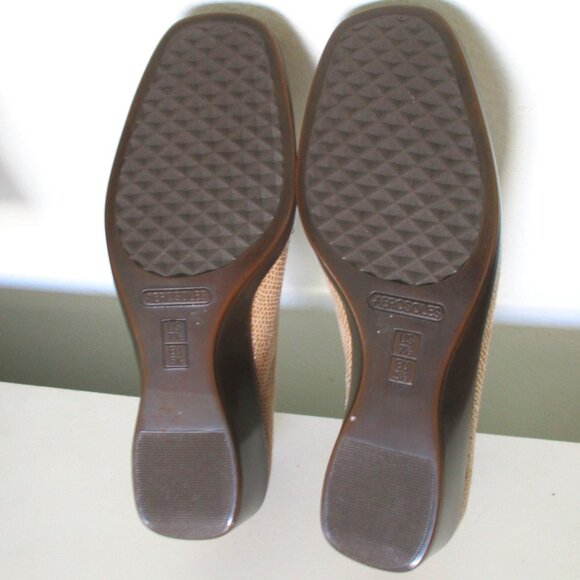 Aerosoles Final Exam Womens Tan Faux Snakeskin 1.5" Wedge Loafer - Size 7.5M - Picture 9 of 9